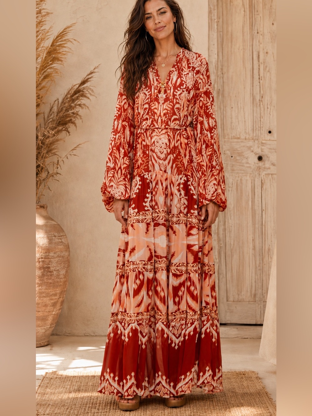 Farm Rio Tapestry Metallic Dress - Picture 1 of 9